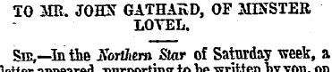 TO ME, JOHX GATHAKD, OF MINSTER LOTEL. S...