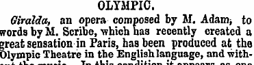 OLYMPIC. Giralda, an opera composed by M...