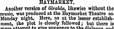 HAYMARKET. Another version of Oiralda, l...