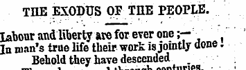 THE EXODUS OF THE PEOPLE. Labour and lib...