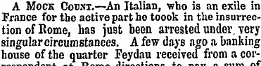 A Mock Count.—An Italian, who is an exil...