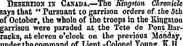 Desertion is Canada.—The Kingston Chroni...