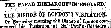THE PAPAL HIERARCHY-^ ENGLAND." THE BISH...