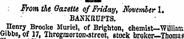 From the Gazette of Friday, November 1. ...