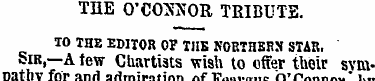 TEE O'CONNOR TRIBUTE. TO THE EDITOR OF T...
