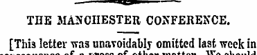 THE MANCHESTER CONFERENCE. [This letter ...