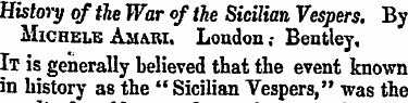 History of the War of the Sicilian Vespe...