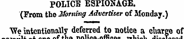POLICE ESPIONAGE. (From the 2forning Adv...