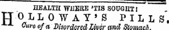 HEALTH WHERE 'TIS SOUGHT! UOLLO WAY'S PILLS, Cure of a Disordered Liver and Stomach.