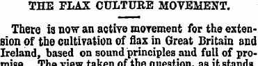THE FLAX CULTURE MOVEMENT. There is now ...