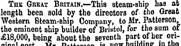 The Great Britain.—This steam-ship has a...