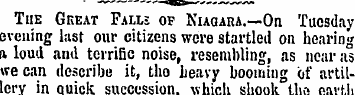 The Great Fall- of Niagara.—On Tuesday e...