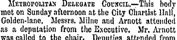Metropolitan Delegate Cockcil.—This body...