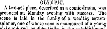 OLYMPIC. A two-act piece, described as a...