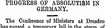 PROGRESS OF ABSOLUTISM IN GERMANY. The C...