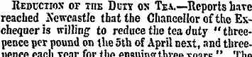 Reduction' of the Duty, os Tea.—Reports ...