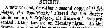 SURREY. A new version, or rather a secon...