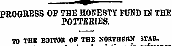 ^ PROGRESS OF THE HONESTY FUND IN THE PO...