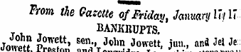 From the Gazette of Friday , January1«W ...