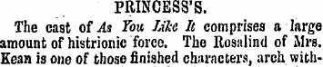 PRINCESS'S. The cast of As You Like It c...