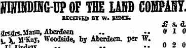 ,rMM)ING-UP OF THE LAND COMPANY. BECOTED...