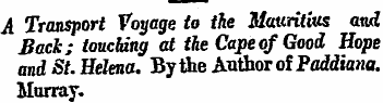 A Transport Voyage to the Mauritius and ...