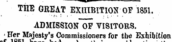ww — • THE GREAT EXHIBITION OF 1851. ADM...
