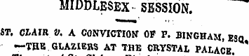 MIDDLESEX- SESSION. ST. CLAIR V. A CONVI...