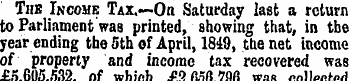 Tub Income Tax.—On Saturday last a retur...