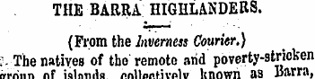 THE BARRA HIGHLANDERS. (From the Inverne...