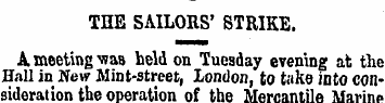THE SAILORS' STRIKE. A meeting was held ...