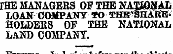 IHE MANAGERS OF THE NATtDNAIi LOAN COMPA...