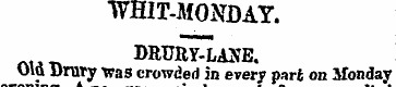 WHIT-MONDAY. DRURY-LANE. Old Drury was c...