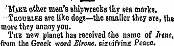 SUke other men's shipwrecks thy sea mark...