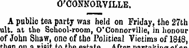O'CONNORVILLE. A public tea party was he...