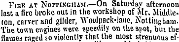 Fihe at Nottingham.—On Saturday afternoo...