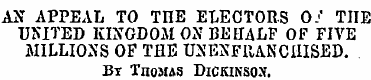 AN APPEAL TO THE ELECTORS 0.' " THE TJSI...