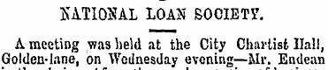 NATIONAL LOAN SOCIETY. A meeting was hel...