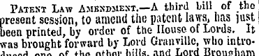 Patest Law Amendment.—A third bill of th...