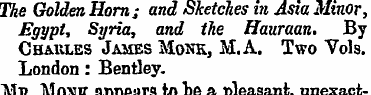 The Golden Horn; and Sketches in Asia Mi...