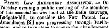 Patent Law Amendment Association. — On T...