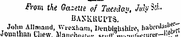 From the Gazette of Tuesday, Ju!y$&- BAX...