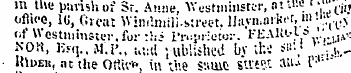 in the parish of Sr. Anne, Westminster, ...