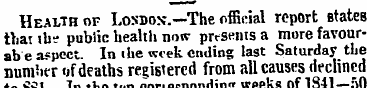 Health or Losbon.—The official report st...