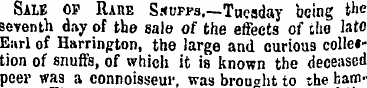 Sale op Rare S-hupfs.—Tuesday being the ...