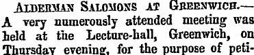 .Aiderman Salomons at Greenwich.— A very...