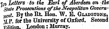 fro Letters to the Earl of Aberdeen on t...