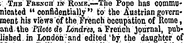 ;. Tab French m Rome.—The Pope has commu...