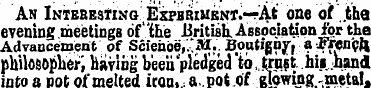 An Interesting Expbriment.—At one of ..t...