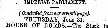 . IMPERIAL PARLIAMENT. ("Concluded from ...